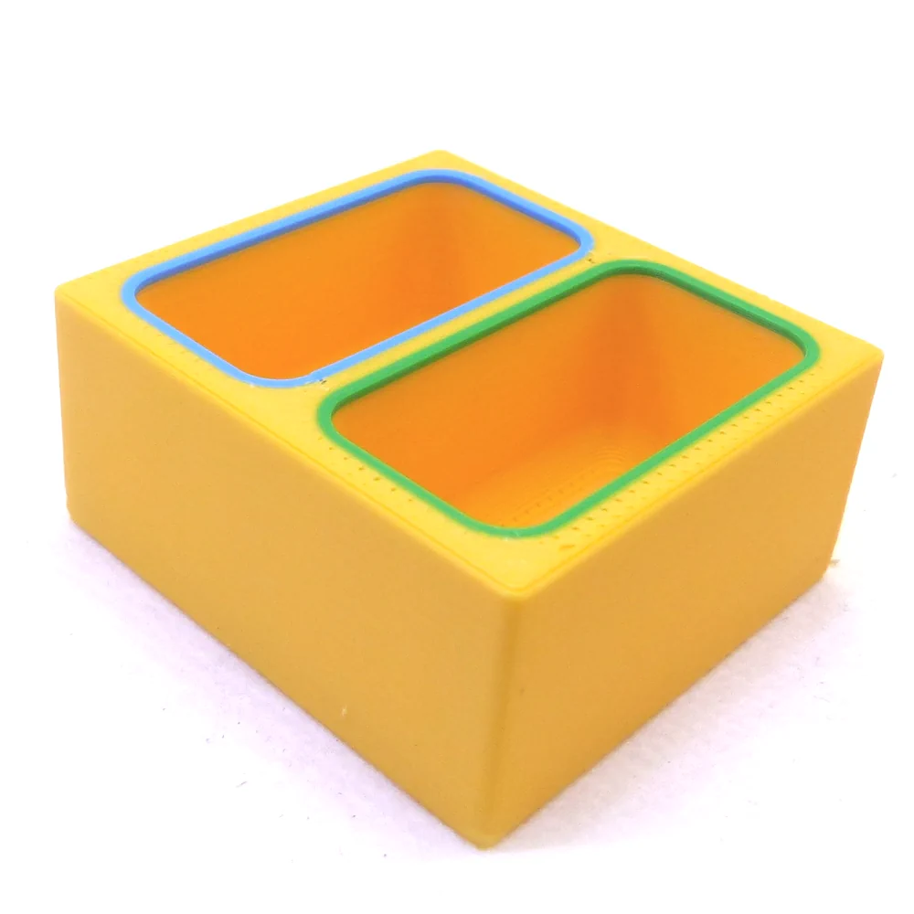 boîte à compartiments avec codes couleurs : 2 compartiments de 40×20×20 mm (#1186)