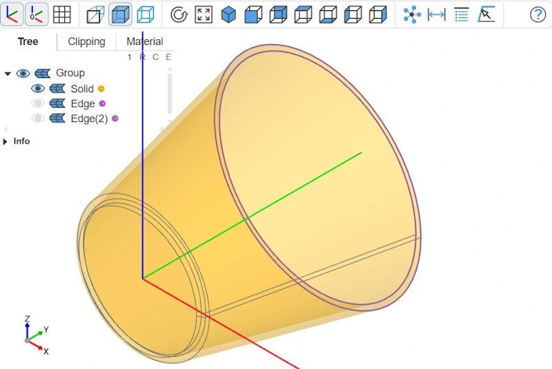 on distingue légèrement les deux arêtes circulaires au sommet du bol