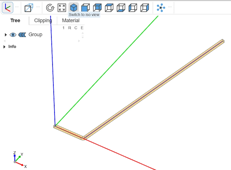 vue de la forme 3D obtenue par sweep build123d