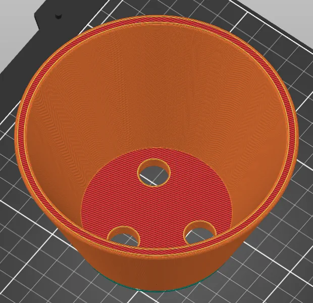 we can add openings at the bottom of the pot by adding negative cylinder volumes.r