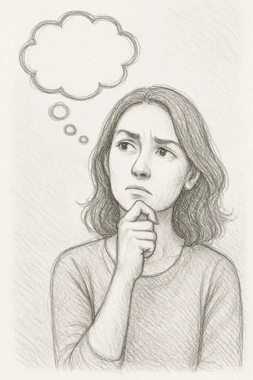 A woman thinking about a new project