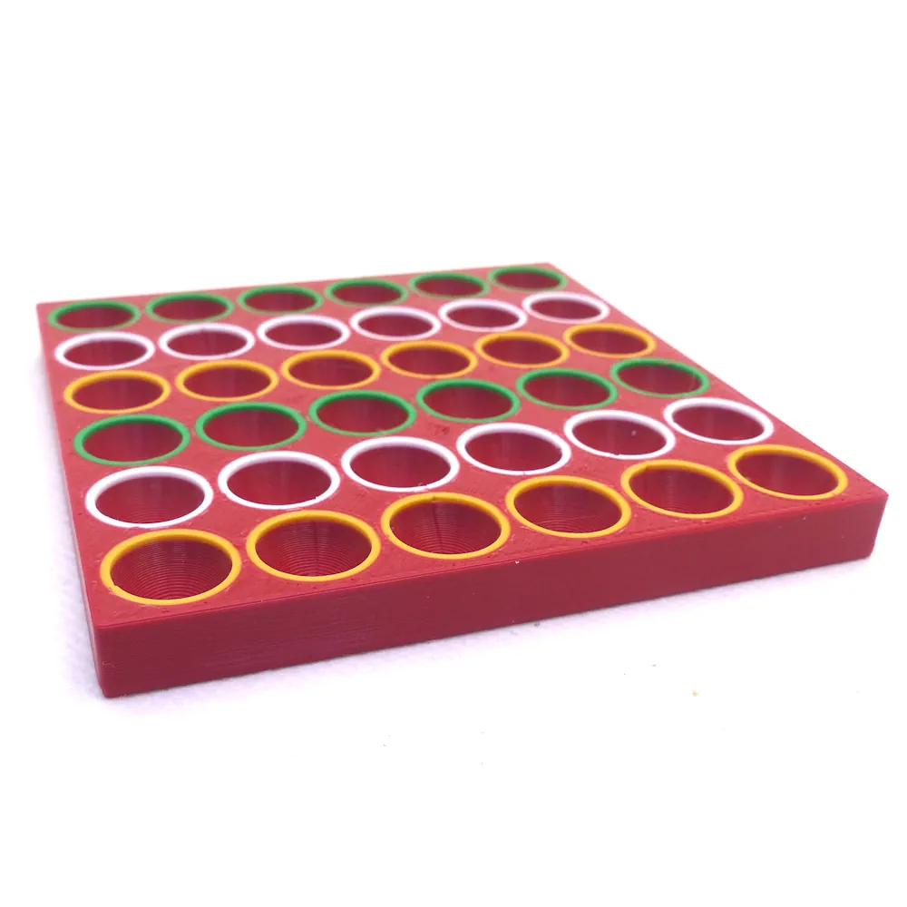 boîte à compartiments avec codes de couleurs