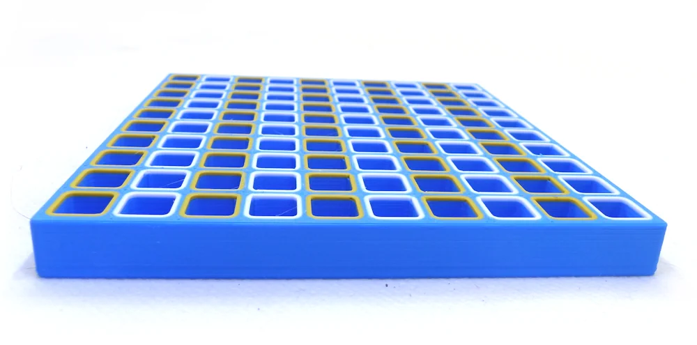 multi-compartment box with color-coded collars