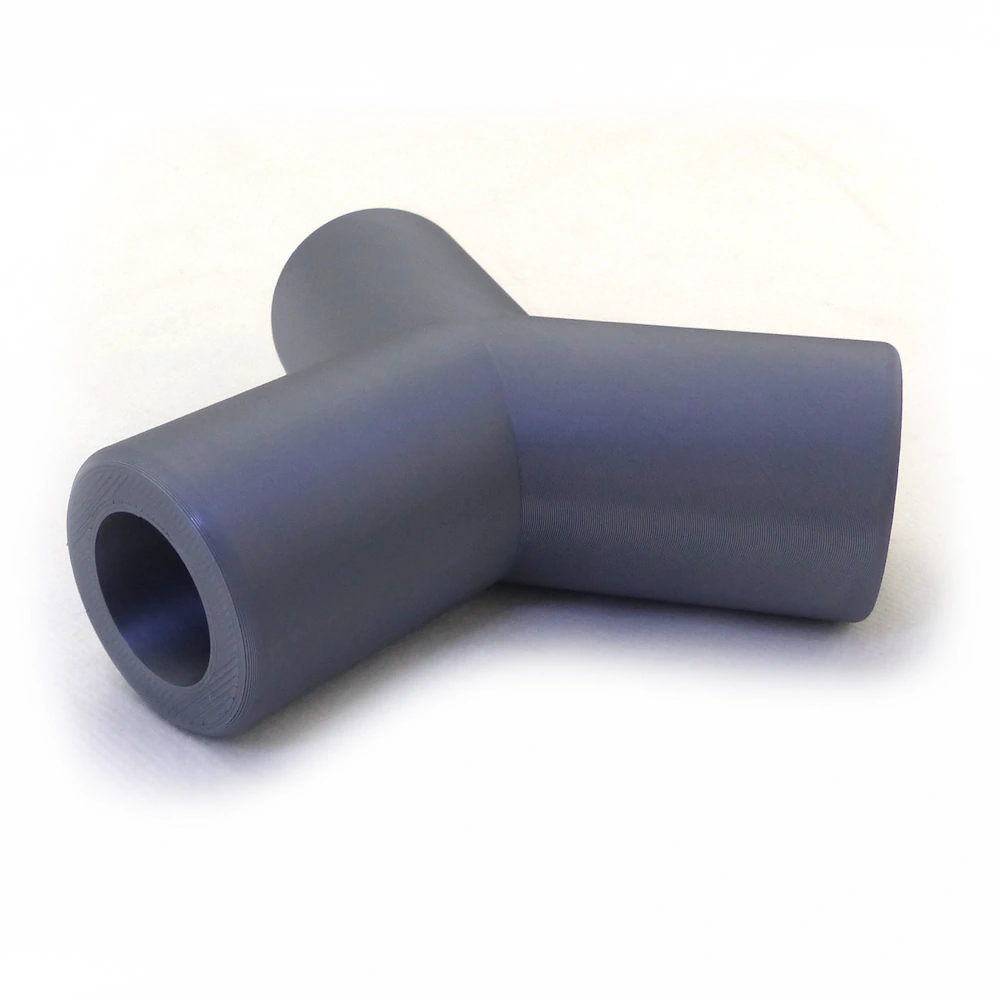 Distribution manifold 3 ways STL file – Outer diameter 50&nbsp;mm, wall thickness 10&nbsp;mm generated online
