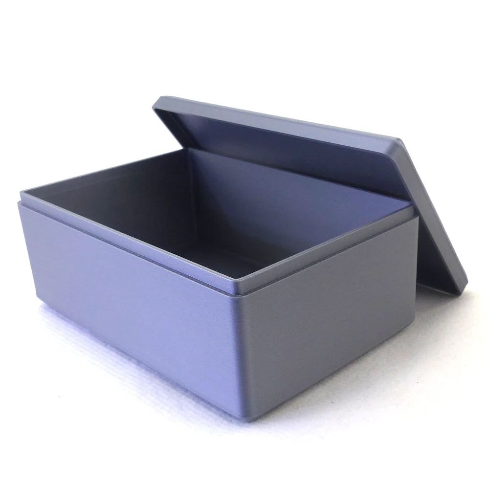 Rectangular-base box with lid STL 3D file – 120×80×50&nbsp;mm, wall thickness 3&nbsp;mm generated online