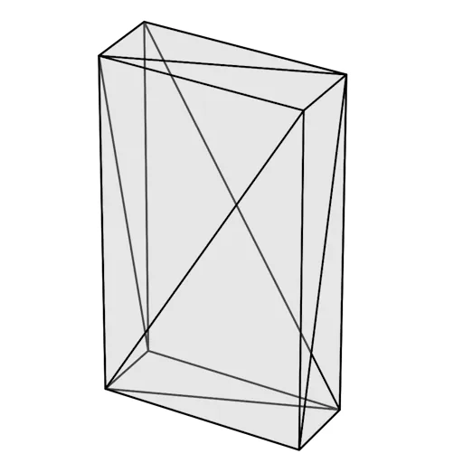 rectangular prism made of 12 triangles