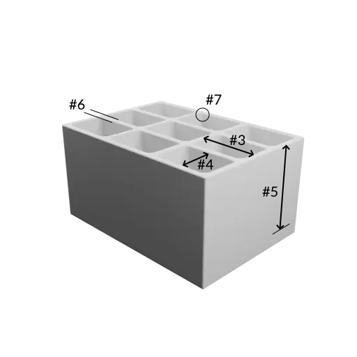 illustration of the parameters multi compartment storage box