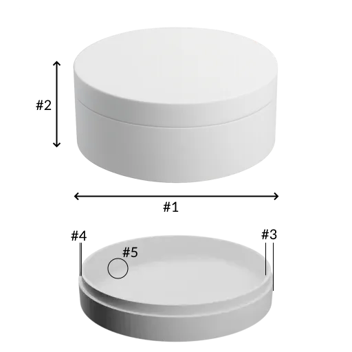 illustration of the parameters round box with lid