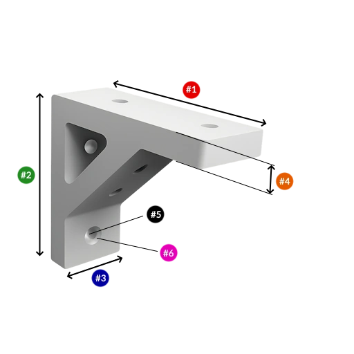 illustration of the parameters L-bracket