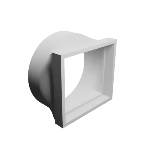 Round-to-Rectangular Tube Adapter STL file ⌀94 mm to 77×70 mm, thickness 4 mm