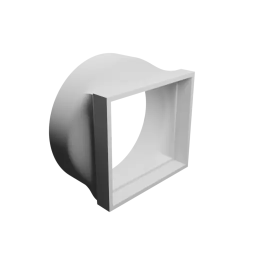 Round-to-Rectangular Tube Adapter STL file ⌀99 mm to 77×70 mm, thickness 3 mm