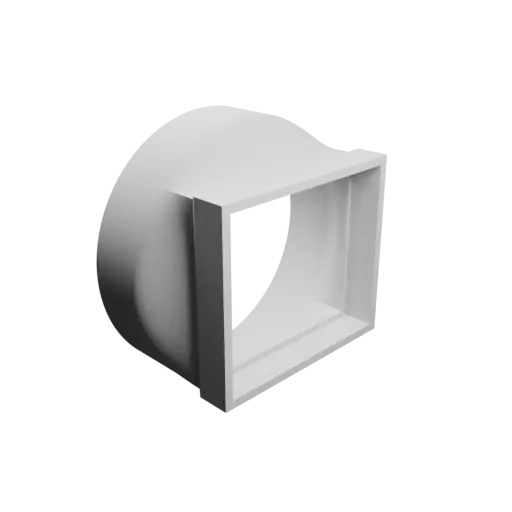 Round-to-Rectangular Tube Adapter STL file ⌀96 mm to 70×61 mm, thickness 3 mm