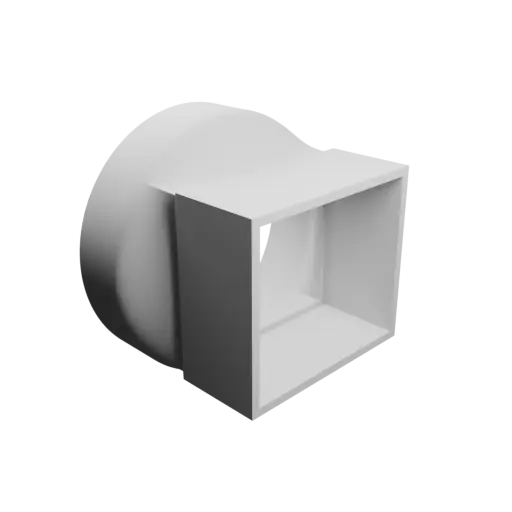 Round-to-Rectangular Tube Adapter STL file ⌀96 mm to 67×58 mm, thickness 3 mm