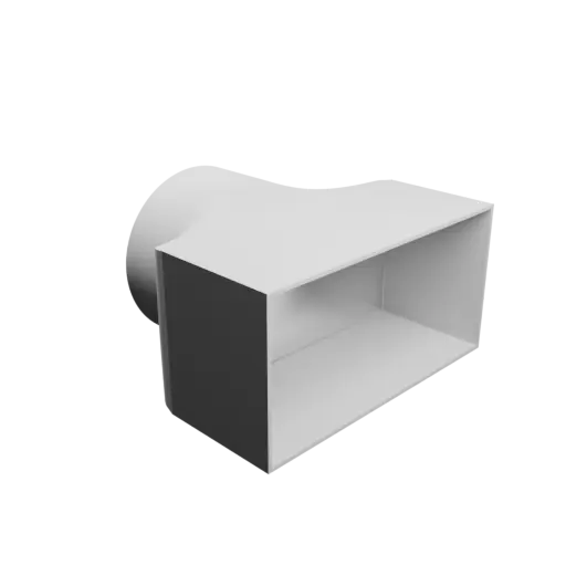Round-to-Rectangular Tube Adapter STL 3D file ⌀150 mm to 240×120 mm, thickness 3 mm