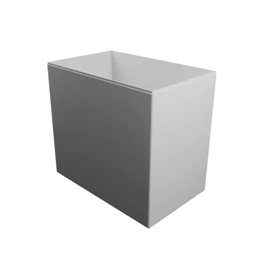 rectangular-base box with lid STL 3D file – 256×160×233 mm, wall thickness 2 mm