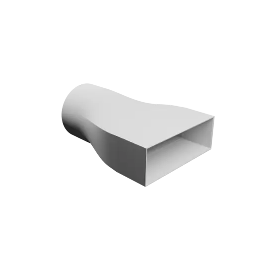 Round-to-Rectangular Tube Adapter STL 3D file ⌀99.7 mm to 152.5×52.5 mm, thickness 2 mm