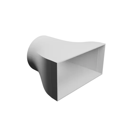 Round-to-Rectangular Tube Adapter STL file ⌀150 mm to 240×120 mm, thickness 3 mm