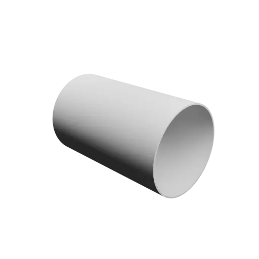 Hollow tube STL file OD 124 mm, ID 120 mm, length 200 mm