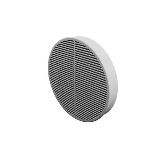 Round air vent STL 3D file ∅ 153.5 mm, slat angle: 10° with central reinforcement