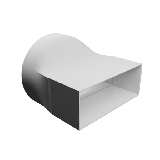 Round-to-Rectangular Tube Adapter STL 3D file ⌀236 mm to 248×94 mm, thickness 3 mm