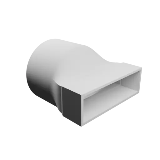 Round-to-Rectangular Tube Adapter STL 3D file ⌀95 mm to 110×32 mm, thickness 3 mm