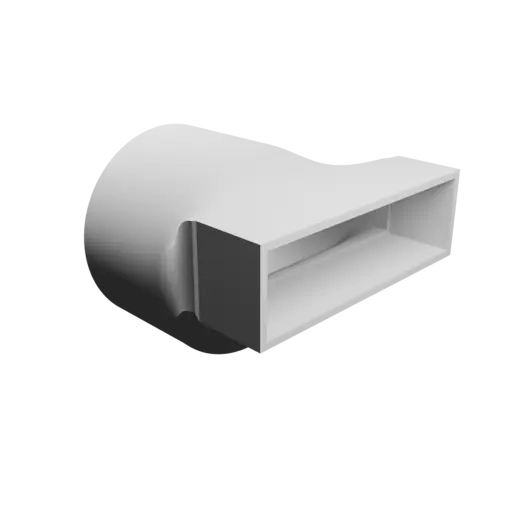 Round-to-Rectangular Tube Adapter STL file ⌀95 mm to 110×32 mm, thickness 3 mm + offset