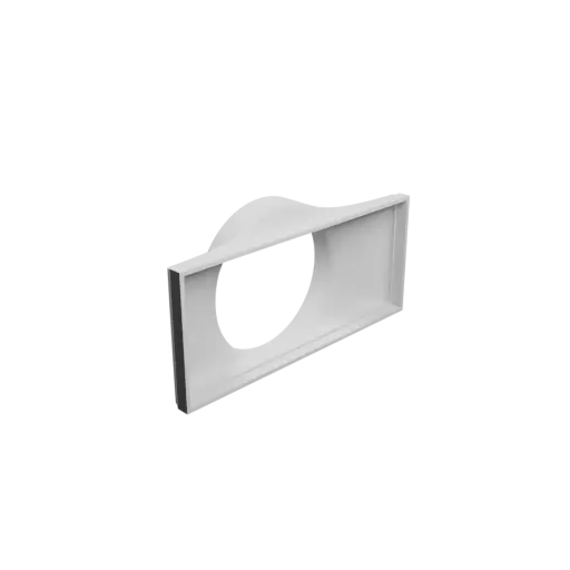Round-to-Rectangular Tube Adapter STL file ⌀124 mm to 224×94 mm, thickness 3 mm