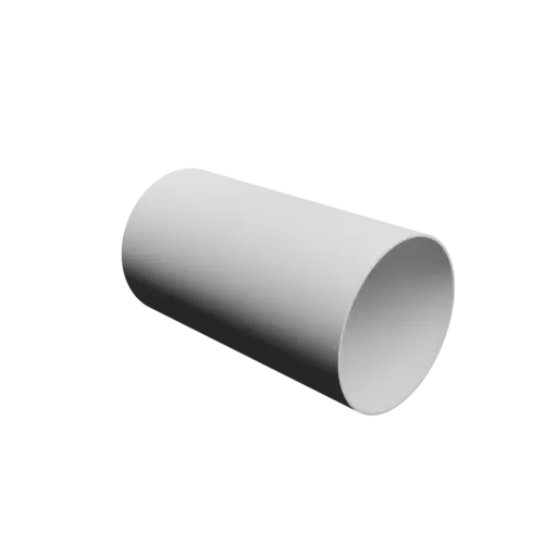 hollow tube STL 3D file OD 55 mm, ID 53.5 mm, length 100 mm
