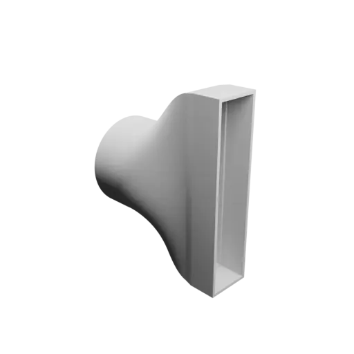 Round-to-Rectangular Tube Adapter STL 3D file ⌀100 mm to 44×194 mm, thickness 3 mm
