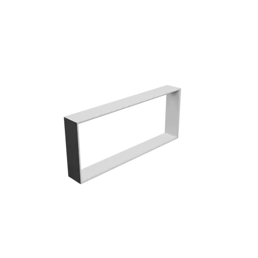 Rectangular tube adapter STL 3D file 214x87 mm to 215x87 mm – transition: 20 mm