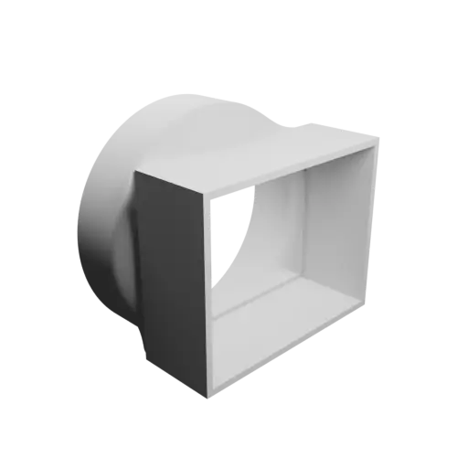 fichier STL Adaptateur de tube rond ⌀150 mm vers rectangulaire 130×102 mm, épaisseur 4 mm