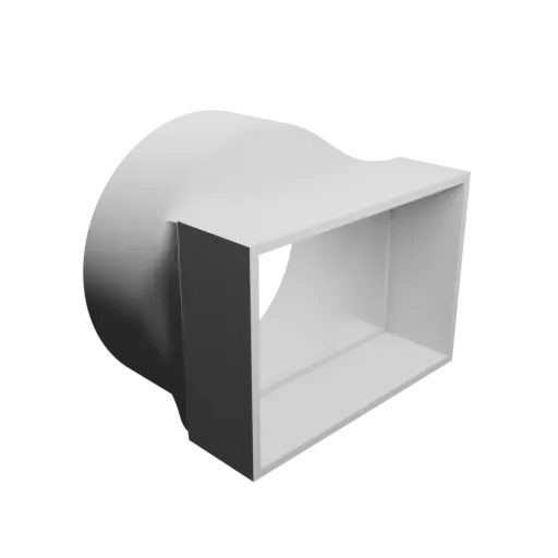 fichier 3D STL Adaptateur de tube rond ⌀142 mm vers rectangulaire 130×90 mm, épaisseur 4 mm