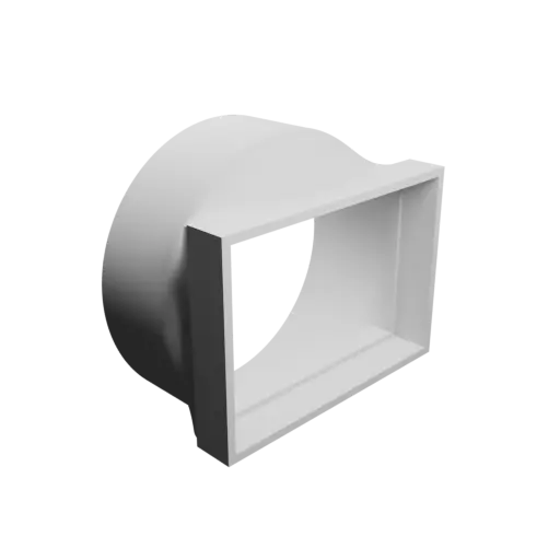fichier STL Adaptateur de tube rond ⌀142 mm vers rectangulaire 130×90 mm, épaisseur 4 mm