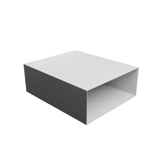 Rectangle-to-rectangle duct adapter STL 3D file 164.2x68 mm to 164x67.8 mm – transition: 20 mm
