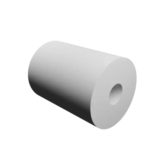 hollow tube STL 3D model OD 15 mm, ID 4.5 mm, length 20 mm