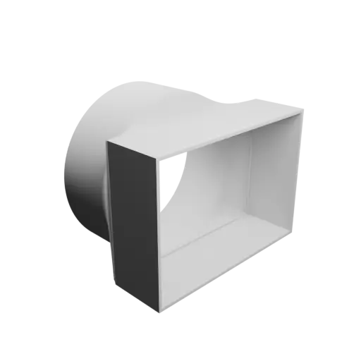 Round-to-Rectangular Tube Adapter STL 3D file ⌀120 mm to 130×90 mm, thickness 2 mm