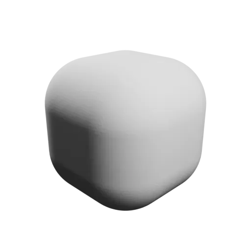 cube 30×30×30 mm and 10 mm fillets