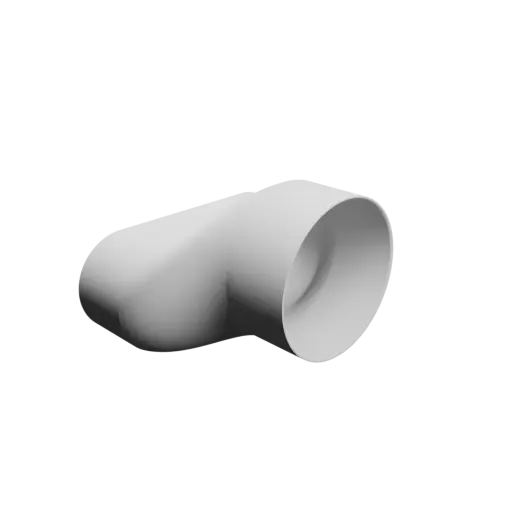 Oval duct transition fitting STL 3D file 200x75 mm to 111x110 mm – transition: 60 mm