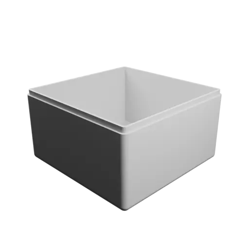 fichier STL boîte à base carrée avec couvercle - 110×110×65 mm, paroi 3 mm