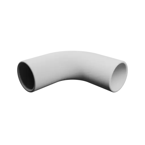 Tubing elbow STL file 90° ⌀OD: 36 mm ⌀ID: 30.3 mm thickness: 2.85 mm