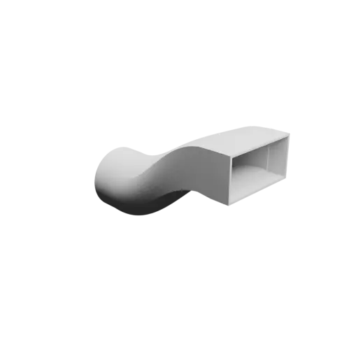 Round-to-Rectangular Tube Adapter STL file ⌀106 mm to 120×60 mm, thickness 3 mm + offset