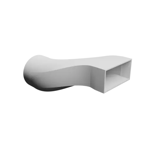 fichier 3D STL Adaptateur de tube rond ⌀106 mm vers rectangulaire 120×60 mm, épaisseur 3 mm + décalage