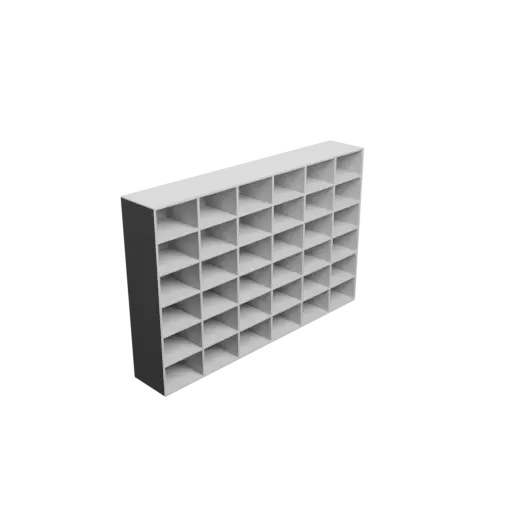 Small parts organizer with 36 drawers 55×35×55 mm STL 3D file, thickness: 3 mm