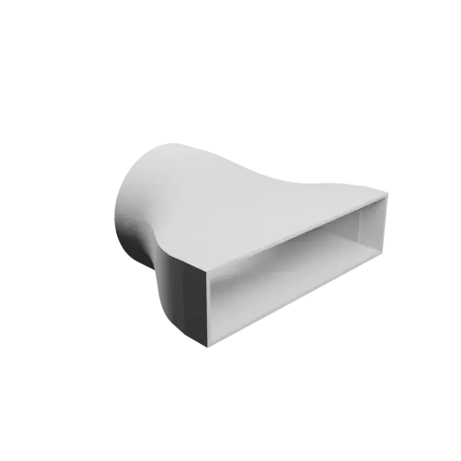 Round-to-Rectangular Tube Adapter STL 3D file ⌀125 mm to 220×55 mm, thickness 3 mm