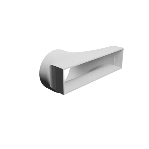 Round-to-Rectangular Tube Adapter STL 3D file ⌀125 mm to 220×55 mm, thickness 3 mm + offset