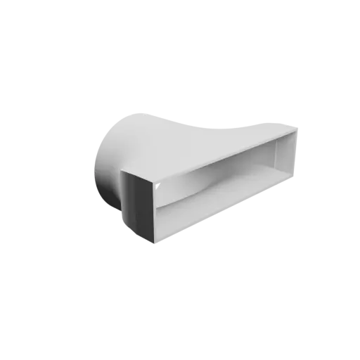 Round-to-Rectangular Tube Adapter STL file ⌀125 mm to 220×55 mm, thickness 3 mm + offset