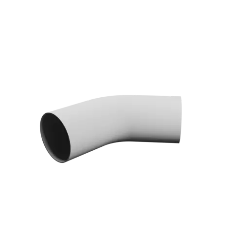 Tube elbow STL 3D file 50° ⌀OD: 156 mm ⌀ID: 150 mm thickness: 3 mm