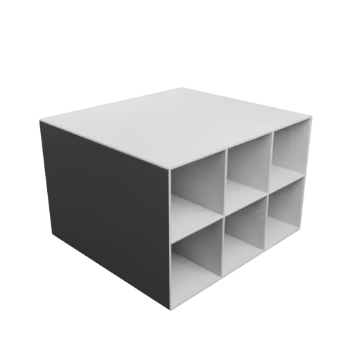 Small parts organizer with 6 drawers 50×50×150 mm STL 3D file, thickness: 2 mm