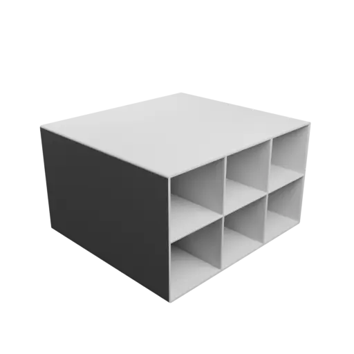 Small parts organizer with 6 drawers 50×44×150 mm STL file, thickness: 2 mm