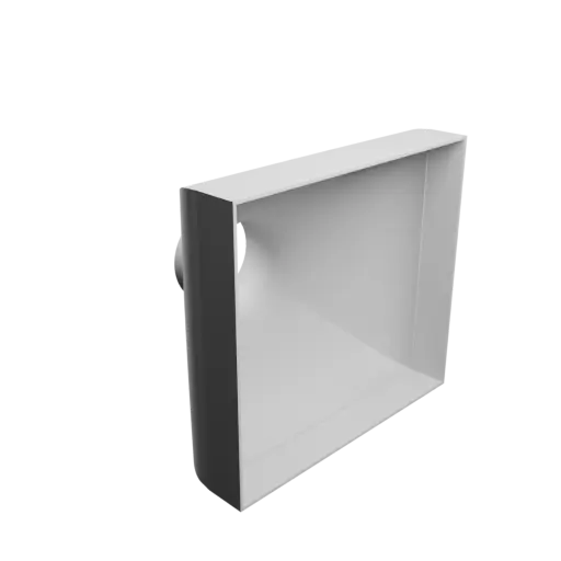 Round-to-Rectangular Tube Adapter STL 3D file ⌀75 mm to 215×195 mm, thickness 2 mm